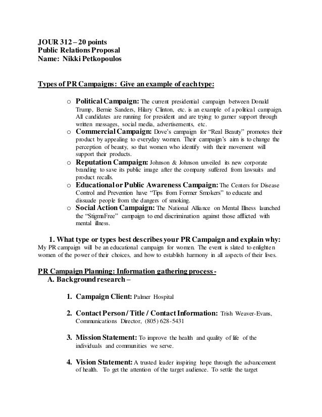 Public relations plan proposal public relations budget proposal